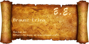 Brausz Erina névjegykártya